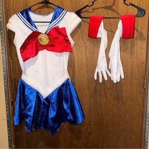 Sailor Moon Dress & Gloves Costume w/Bonus LUNA